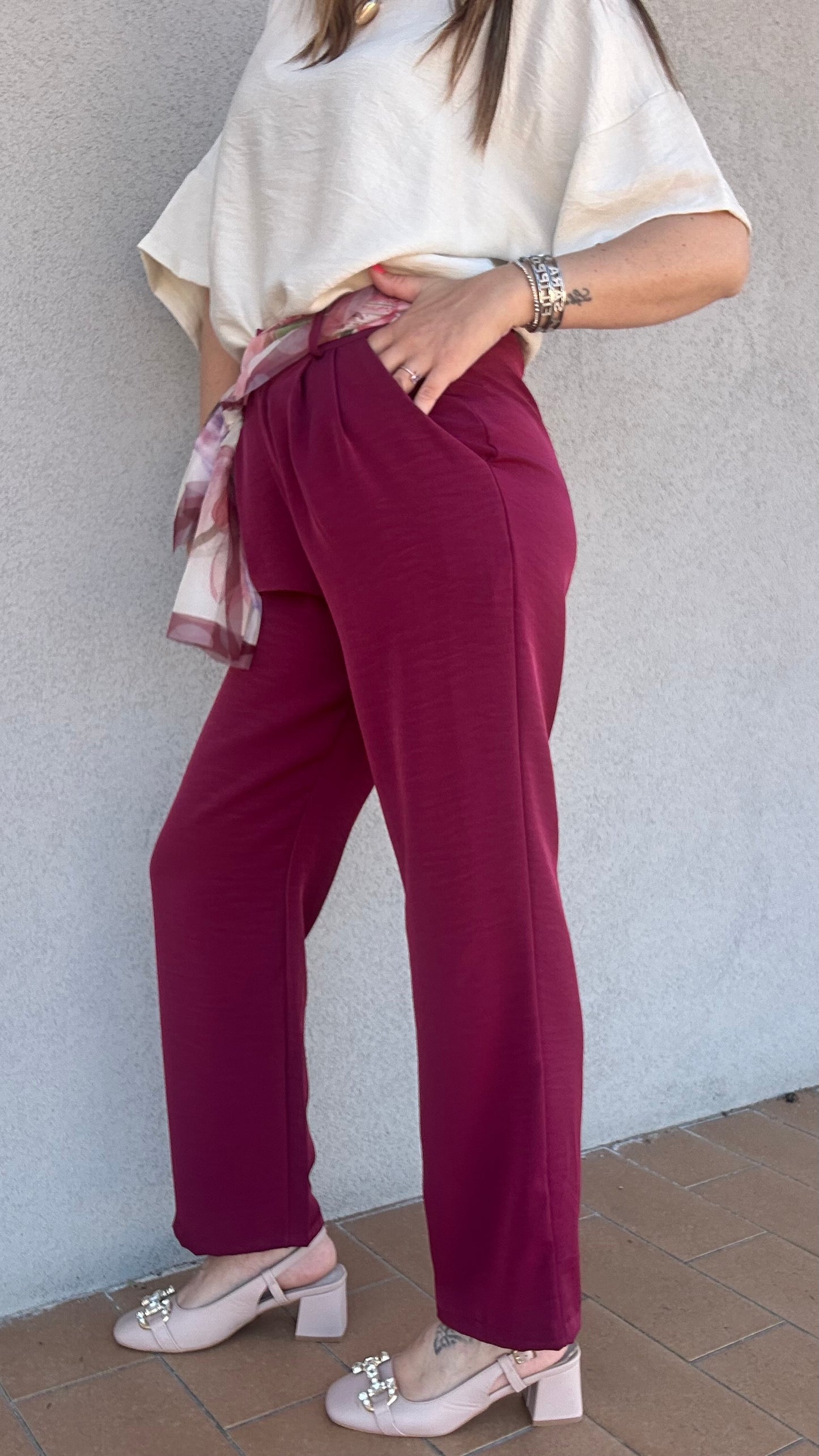 PANTA FOULARD ROSSO CILIEGIA 🍒