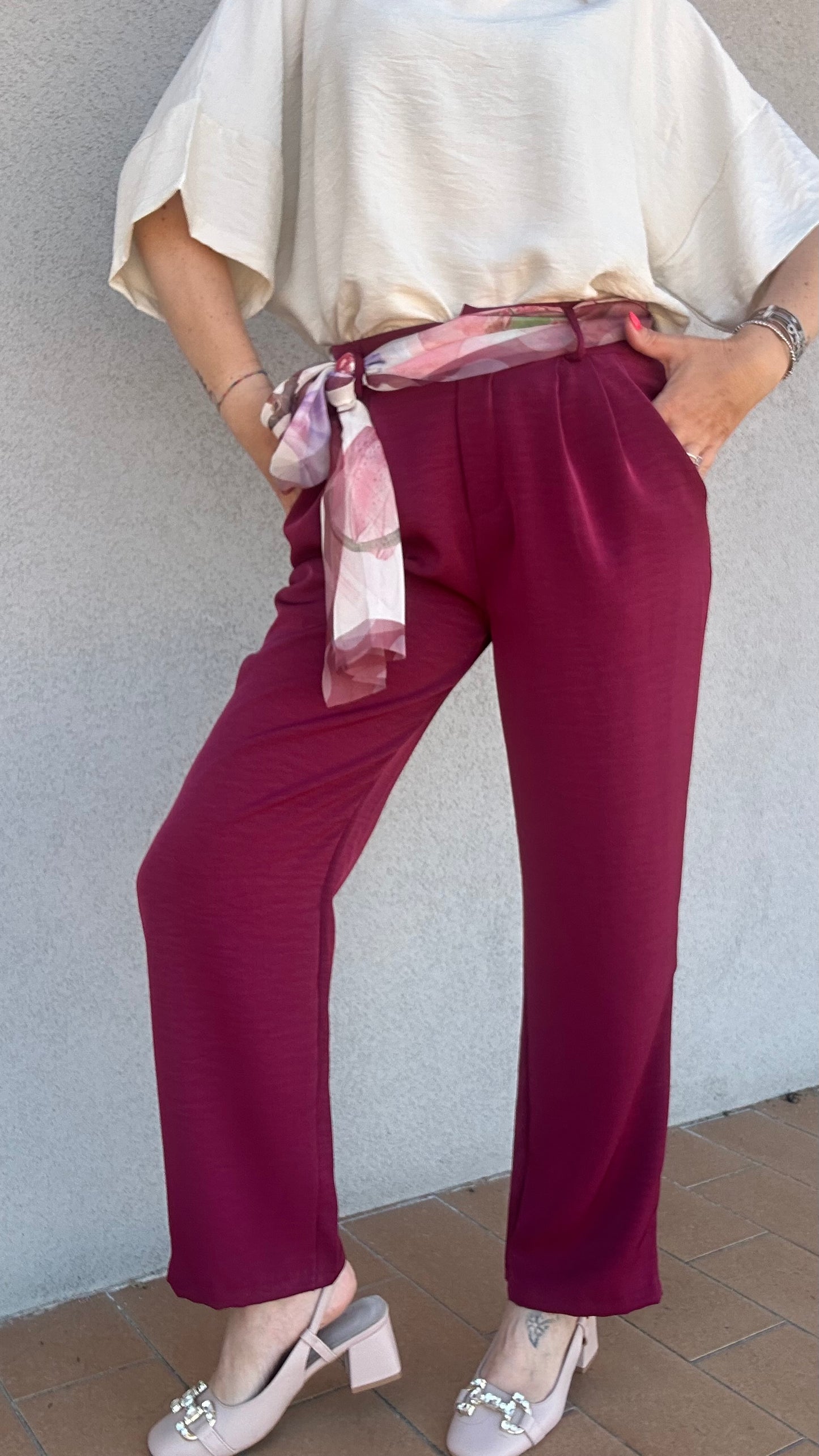 PANTA FOULARD ROSSO CILIEGIA 🍒
