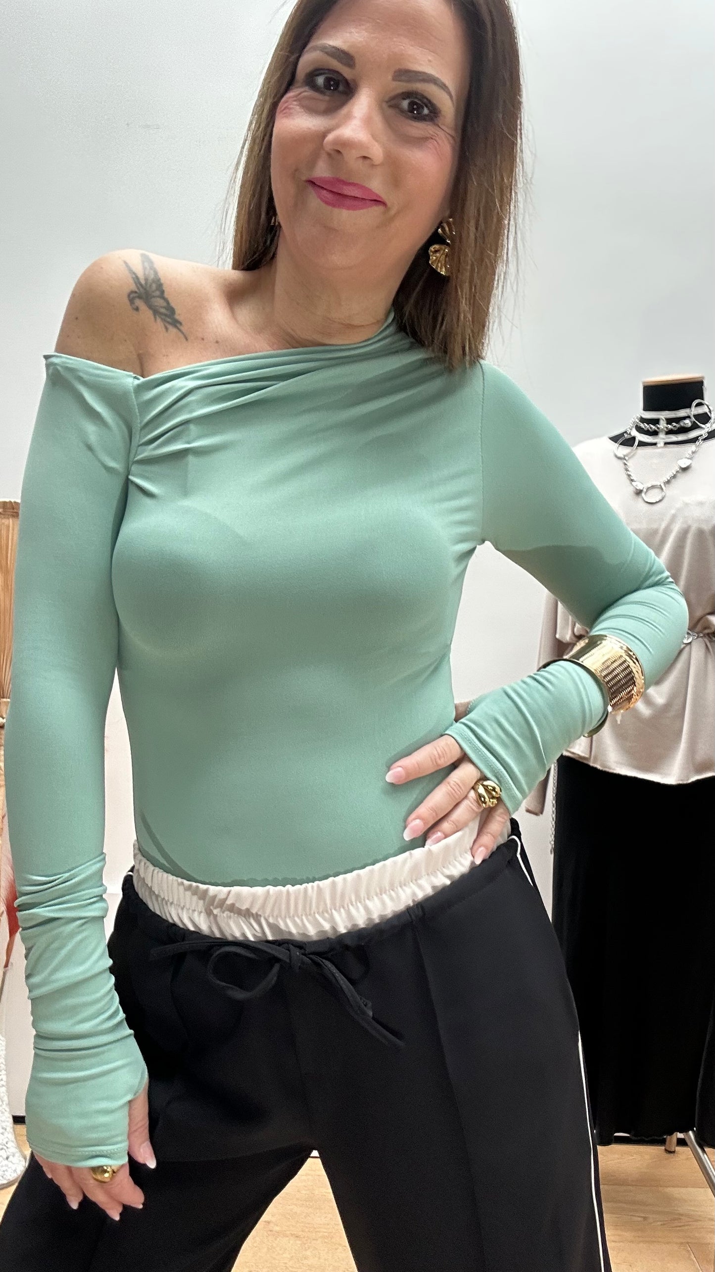 MAGLIA SVEVA verde menta